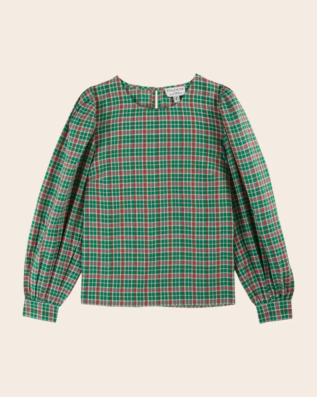 Blouse CHRISTIA tartan vert