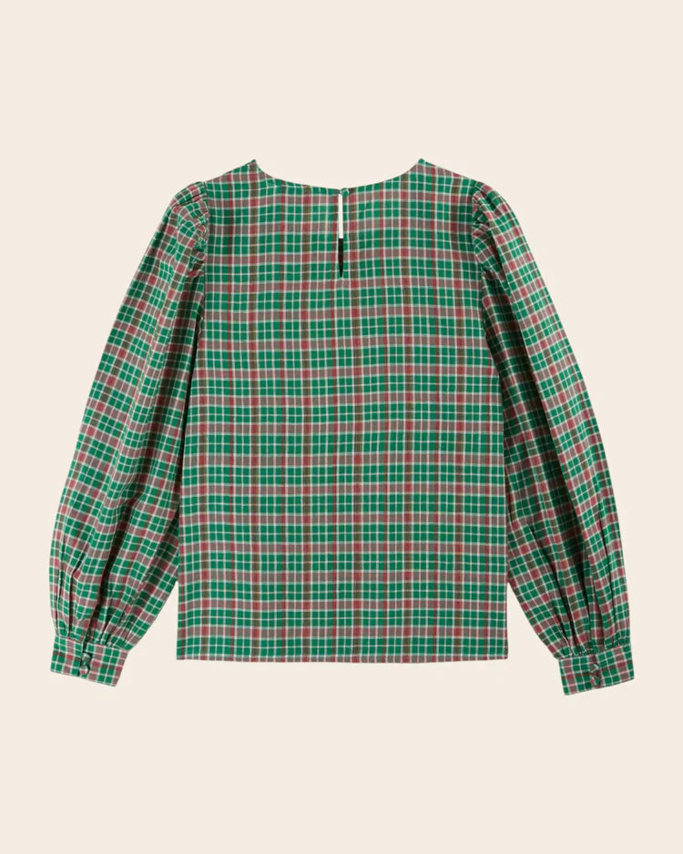 Blouse CHRISTIA tartan vert