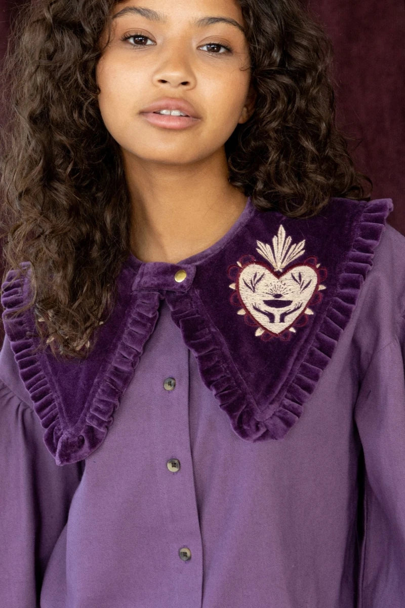 Col KALINDRA velours mauve