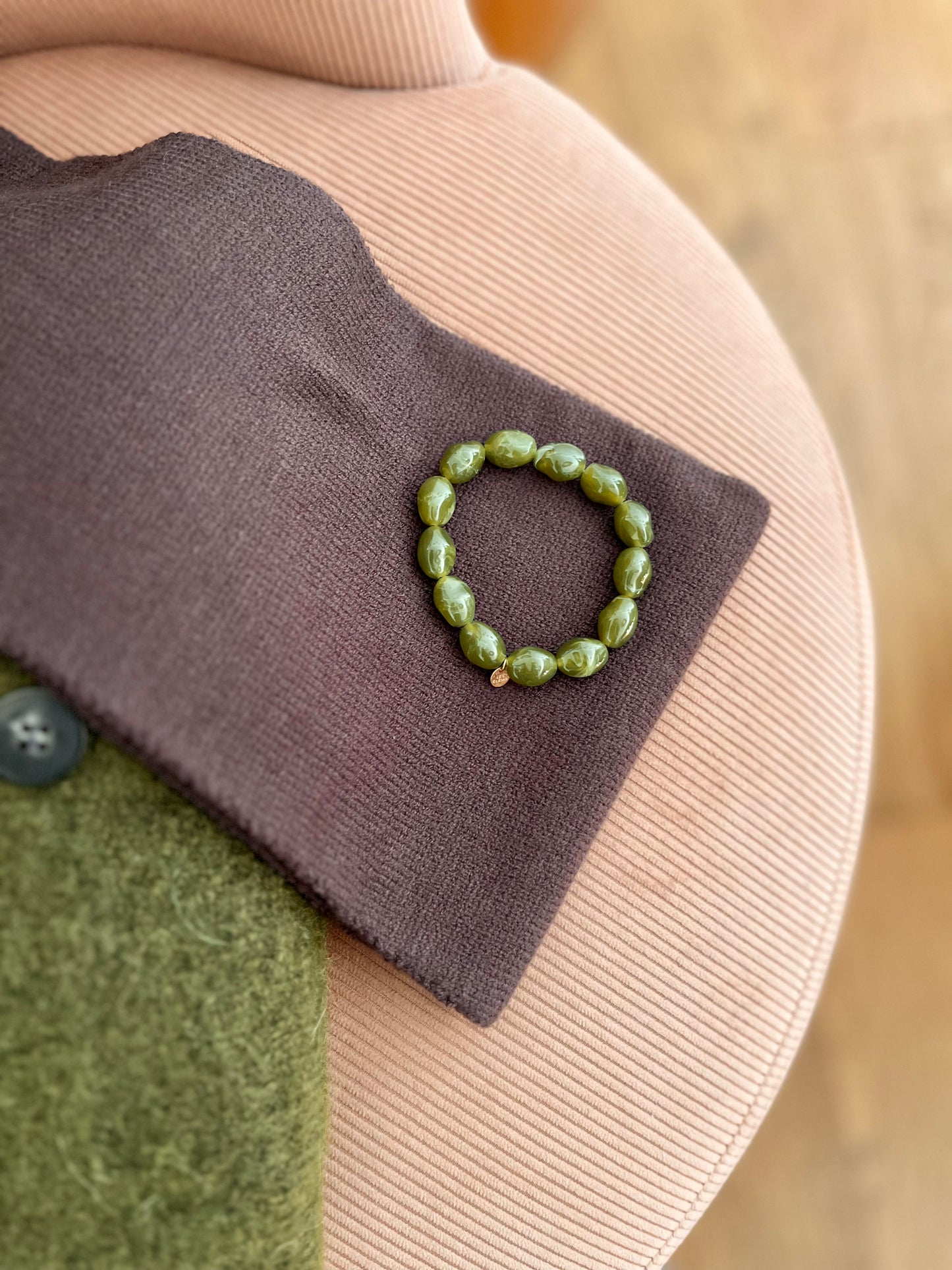 Bracelet BARNABÉ perles olives