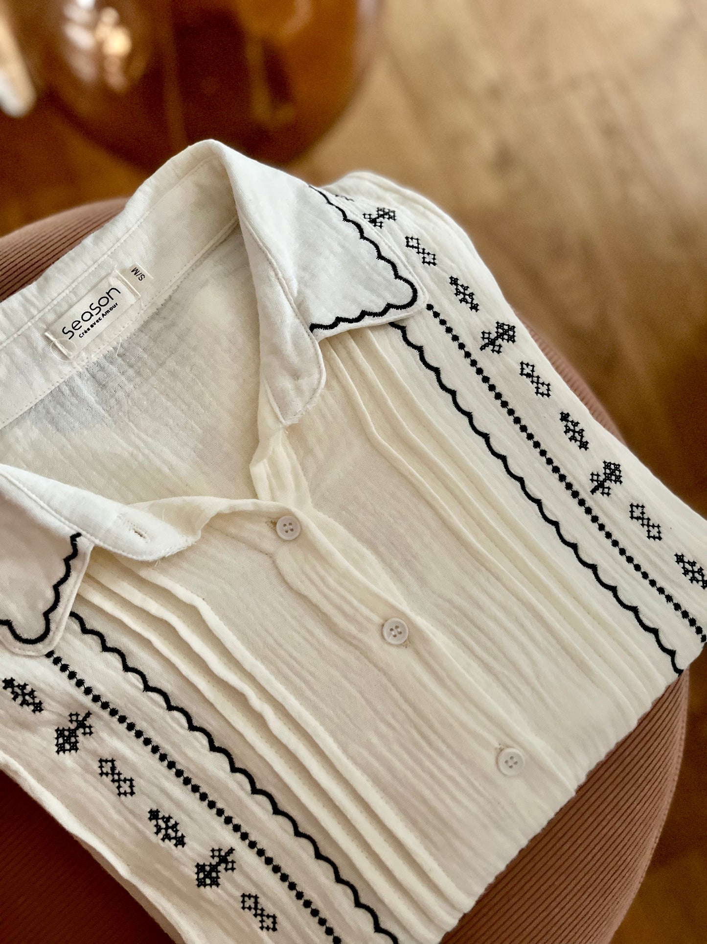 Chemise LOU écrue brodée