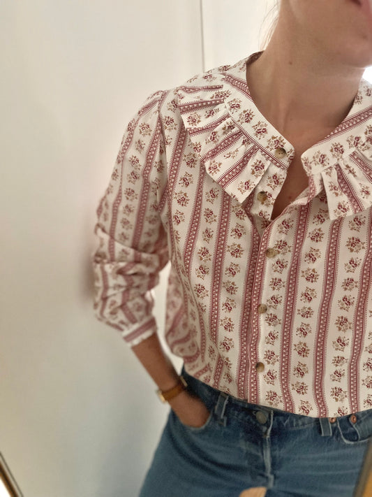 Chemise AVA fleurie rose
