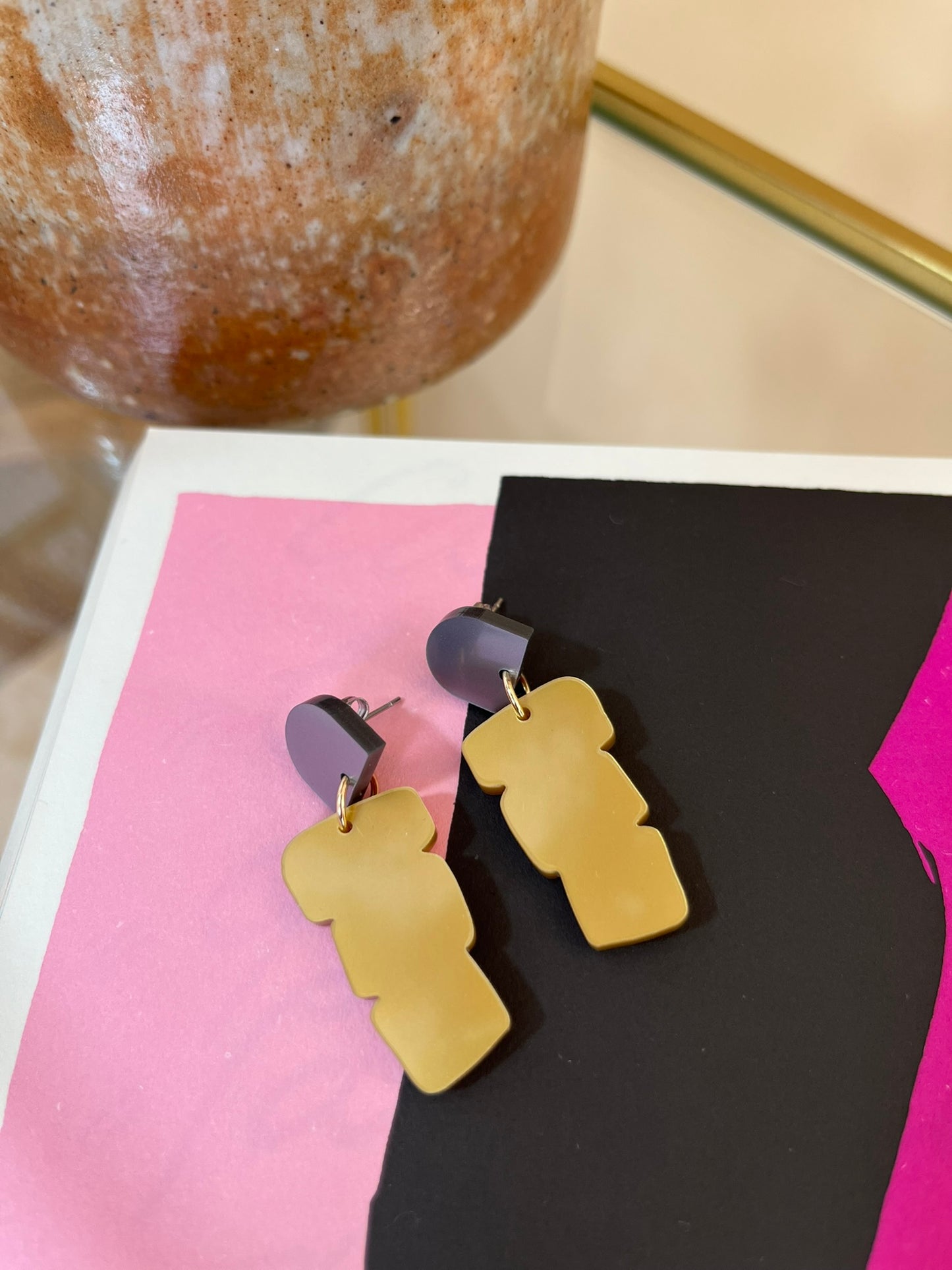 Boucles d'oreilles BRUTALIST I doré