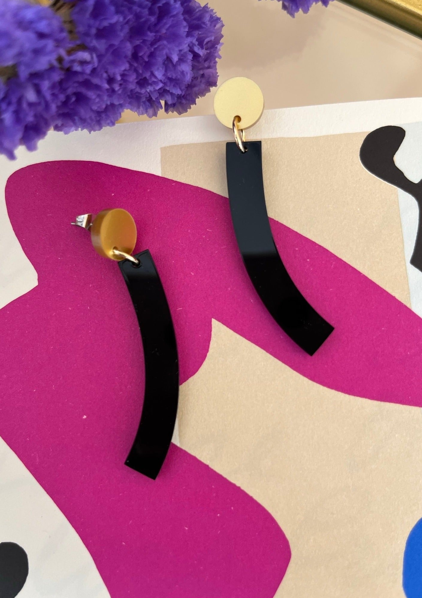 Boucles d'oreilles BRUTALIST III noir