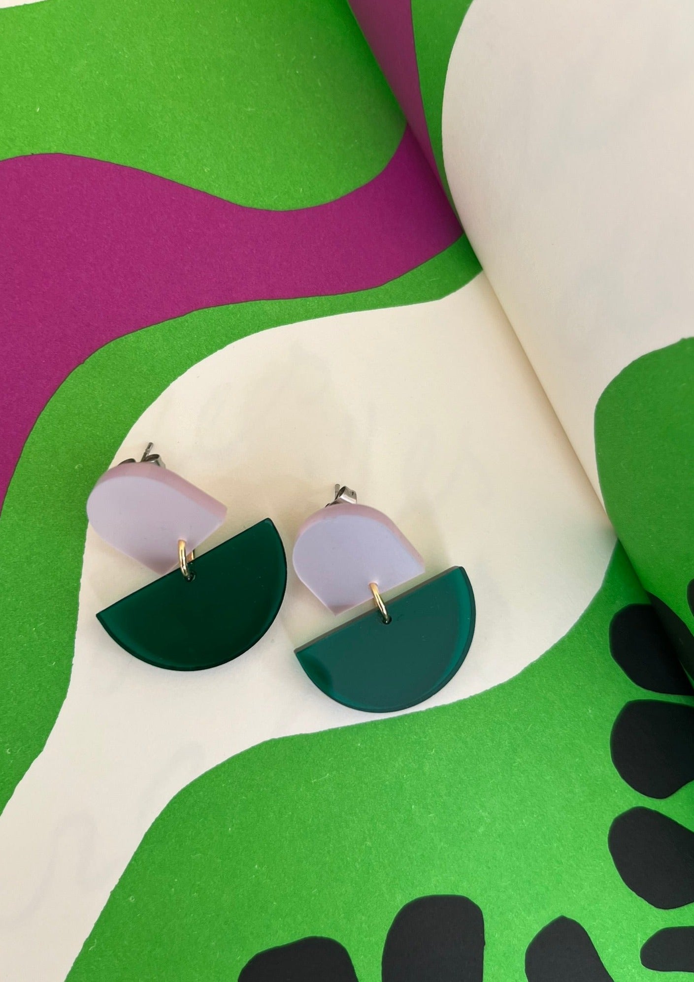Boucles d'oreilles CARA green