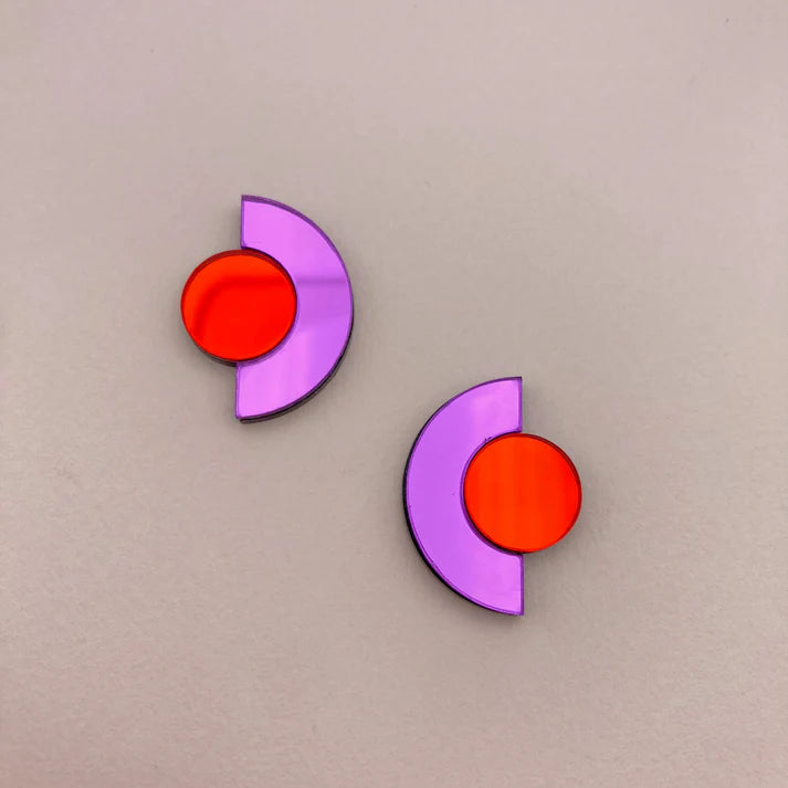 Boucles d'oreilles ROSELINE rouge/violet