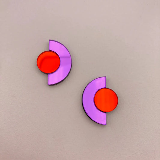 Boucles d'oreilles ROSELINE rouge/violet
