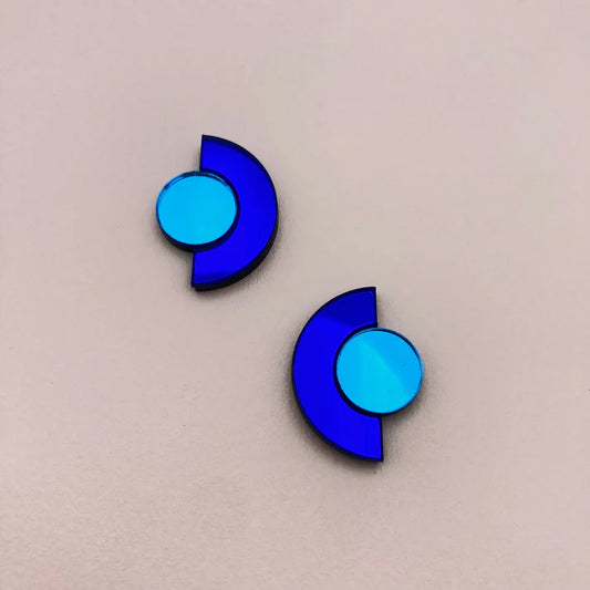 Boucles d'oreilles ROSELINE bleu clair/bleu foncé