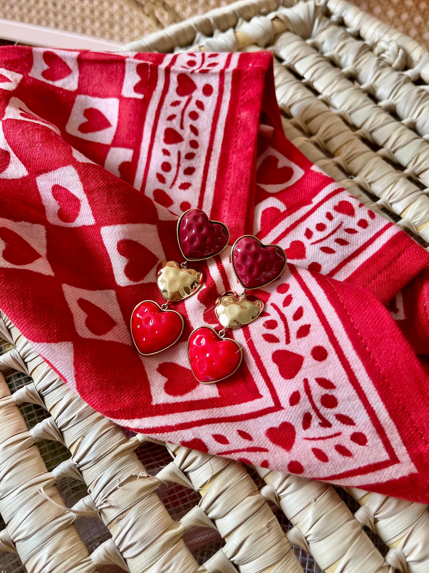 Boucles d'oreilles JACKIE rouges