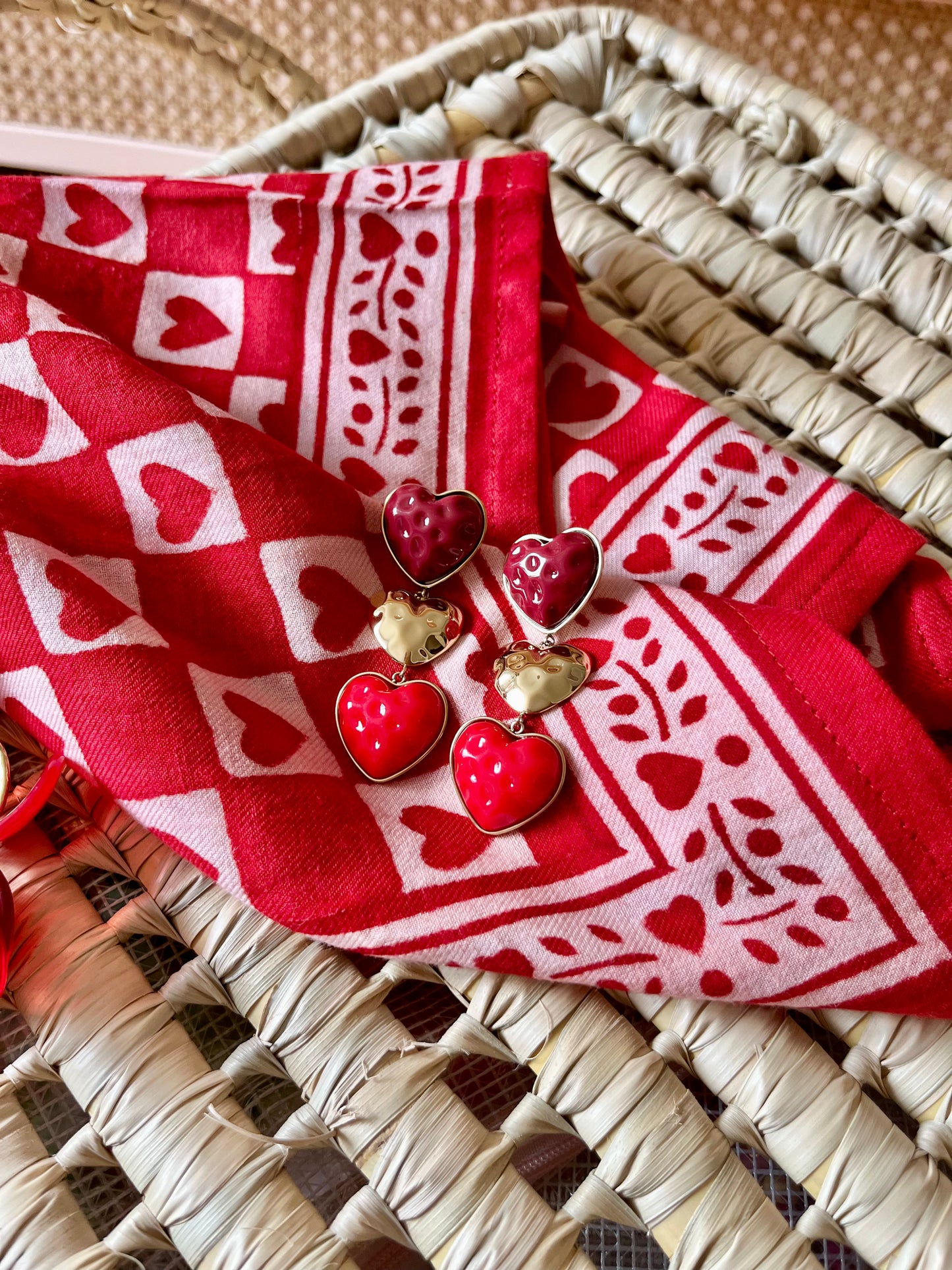 Boucles d'oreilles JACKIE rouges