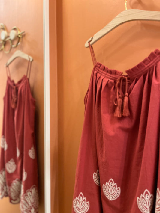 Robe ÉLISE brodée terracotta