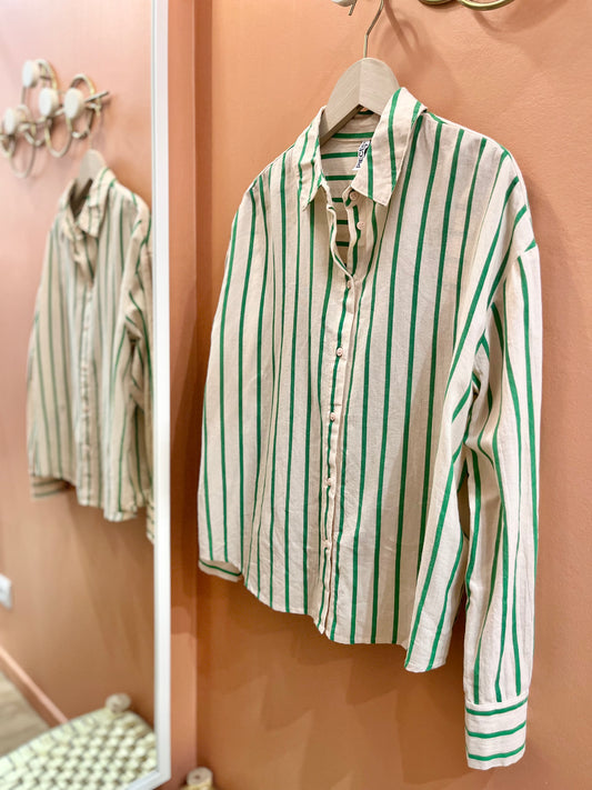 Chemise JAVIA rayée verte