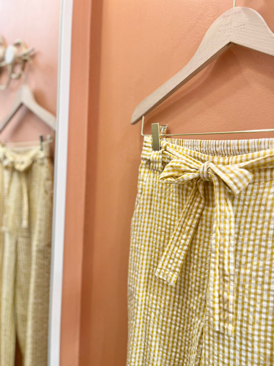 Pantalon VICTOIRE vichy jaune