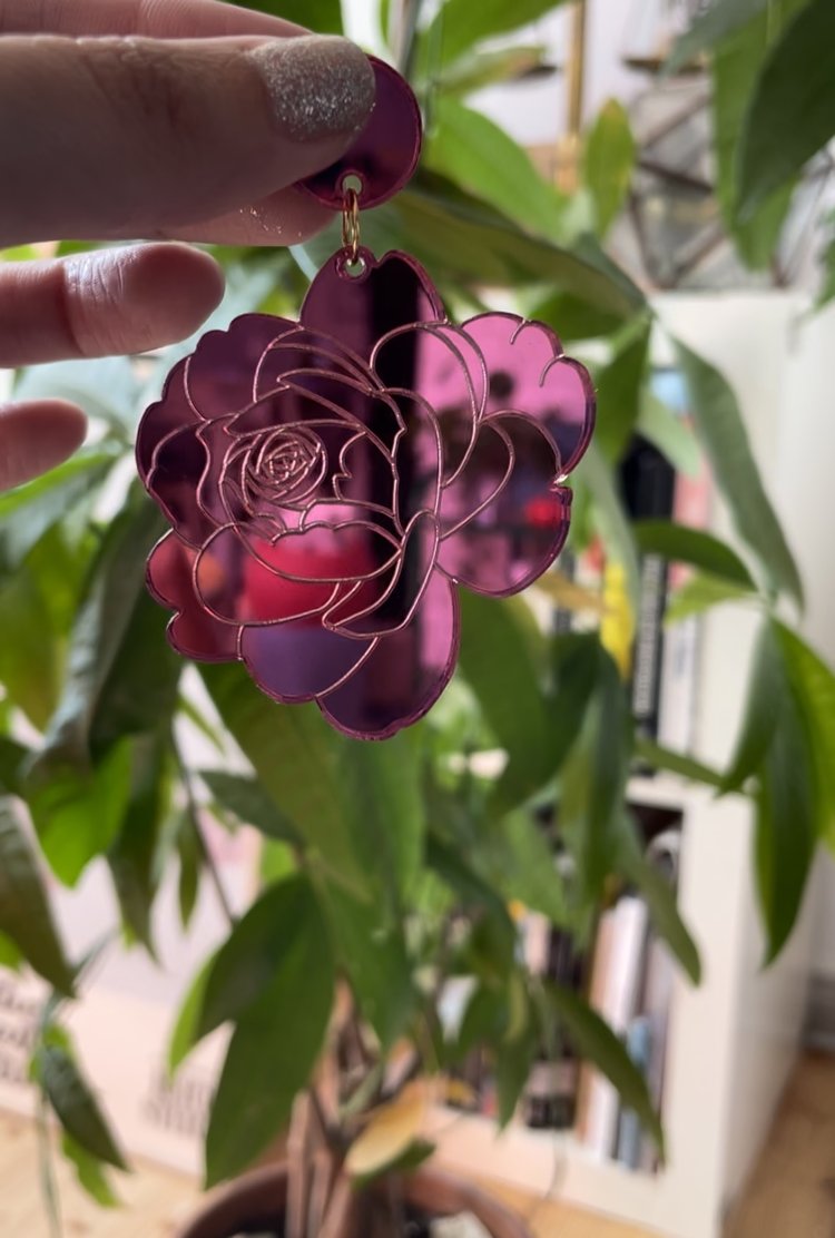 Boucles d'oreilles PIVOINE roses