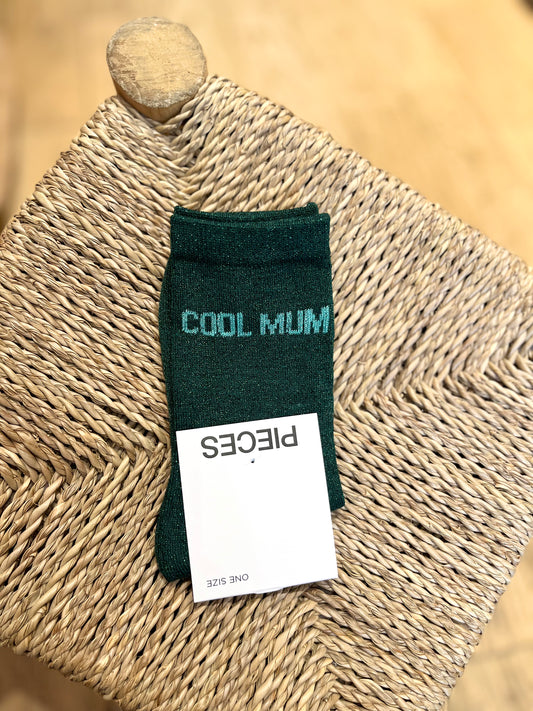 Chaussettes pailletées NOLIA cool mum vertes