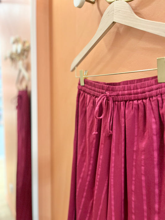 Pantalon BOVIE rayé rose