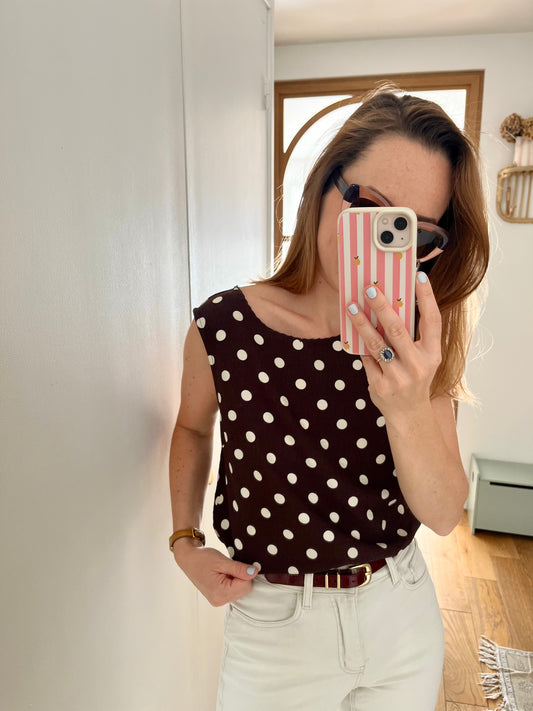 Haut PAULINE pois chocolat