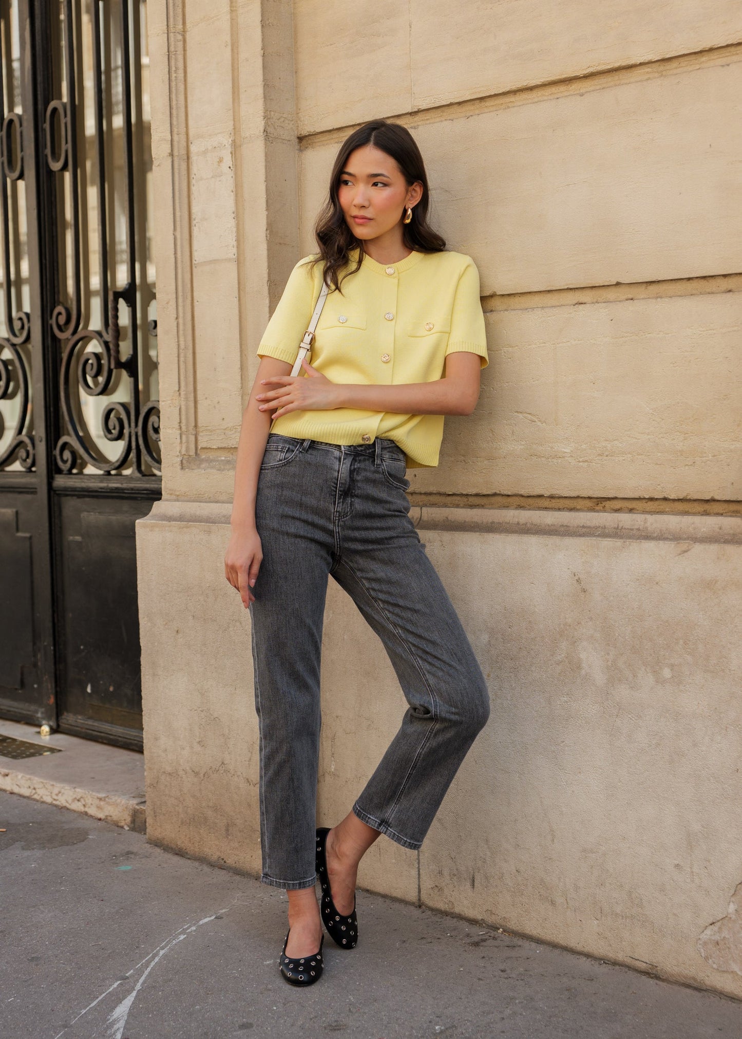 Jeans SOLANGE gris clair