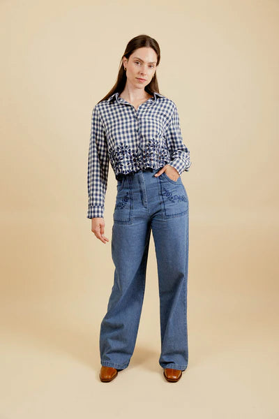 Chemise LAURINE vichy marine