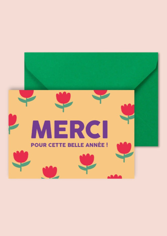 Carte postale MERCI pour cette belle année