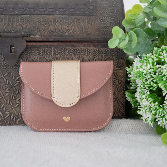 Porte Monnaie COEUR vieux rose
