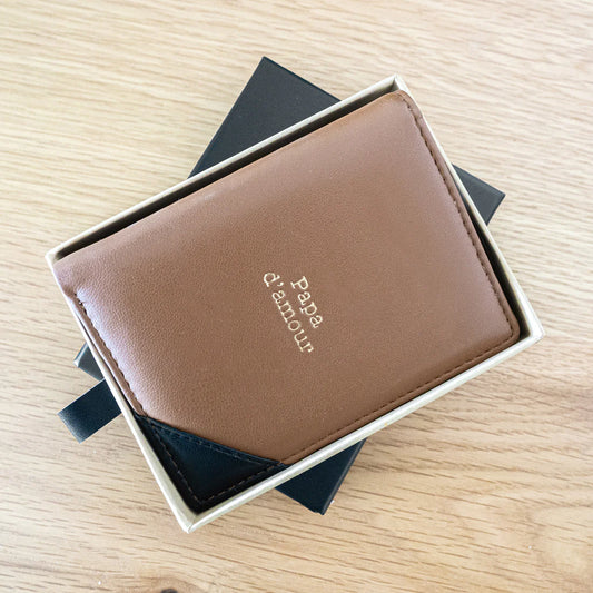 Porte Monnaie PAPA D'AMOUR camel