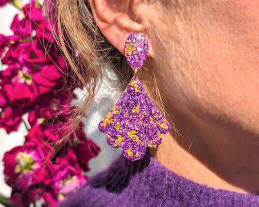 Boucles d'oreilles LULO violettes