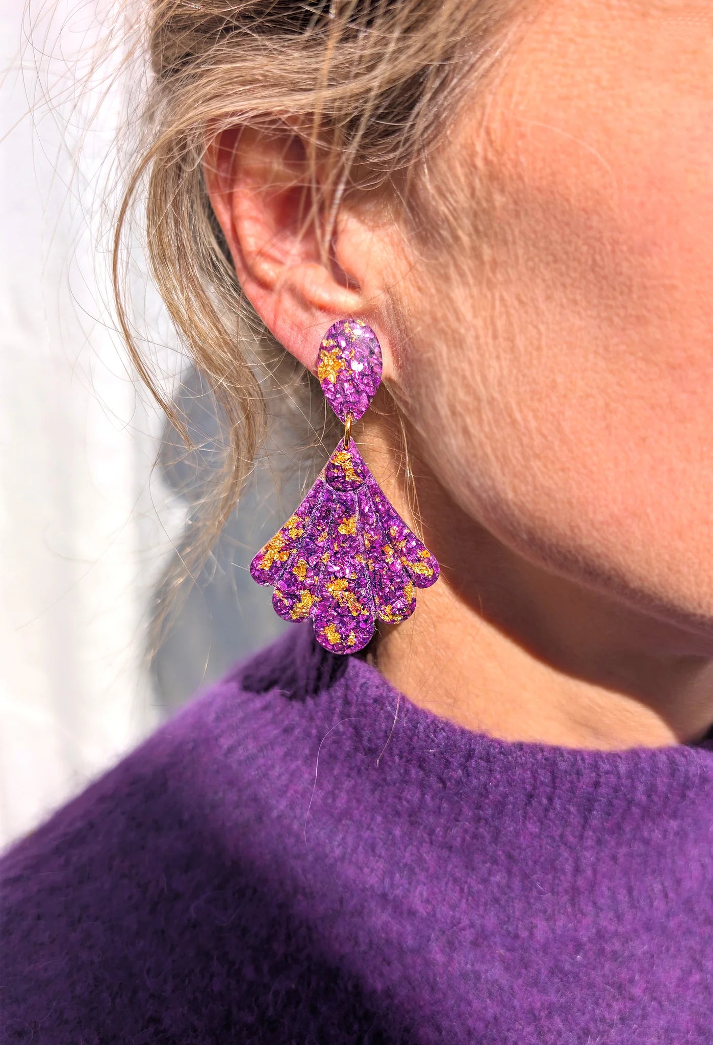 Boucles d'oreilles LULO violettes