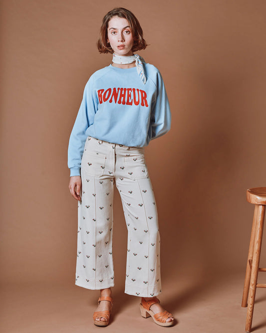 Pantalon crop DELICE fraisillon