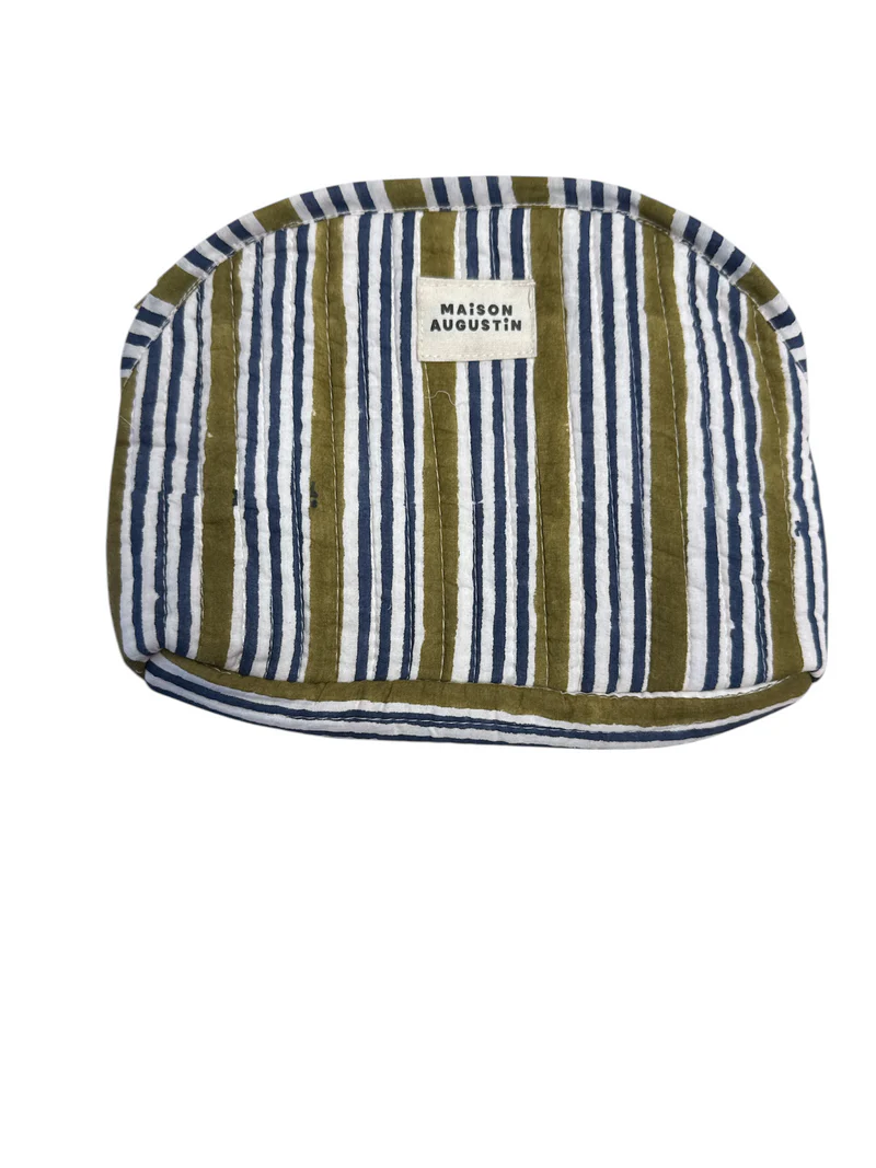 Trousse AUGUSTIN stripe kaki