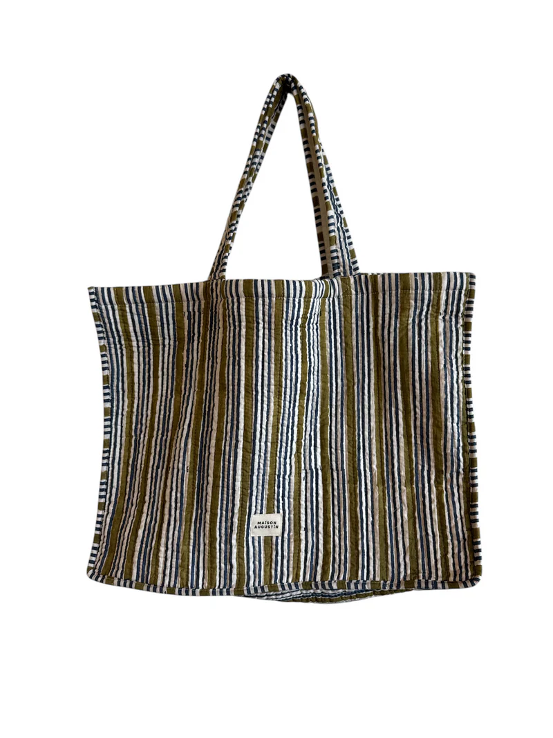 Cabas STRIPE kaki