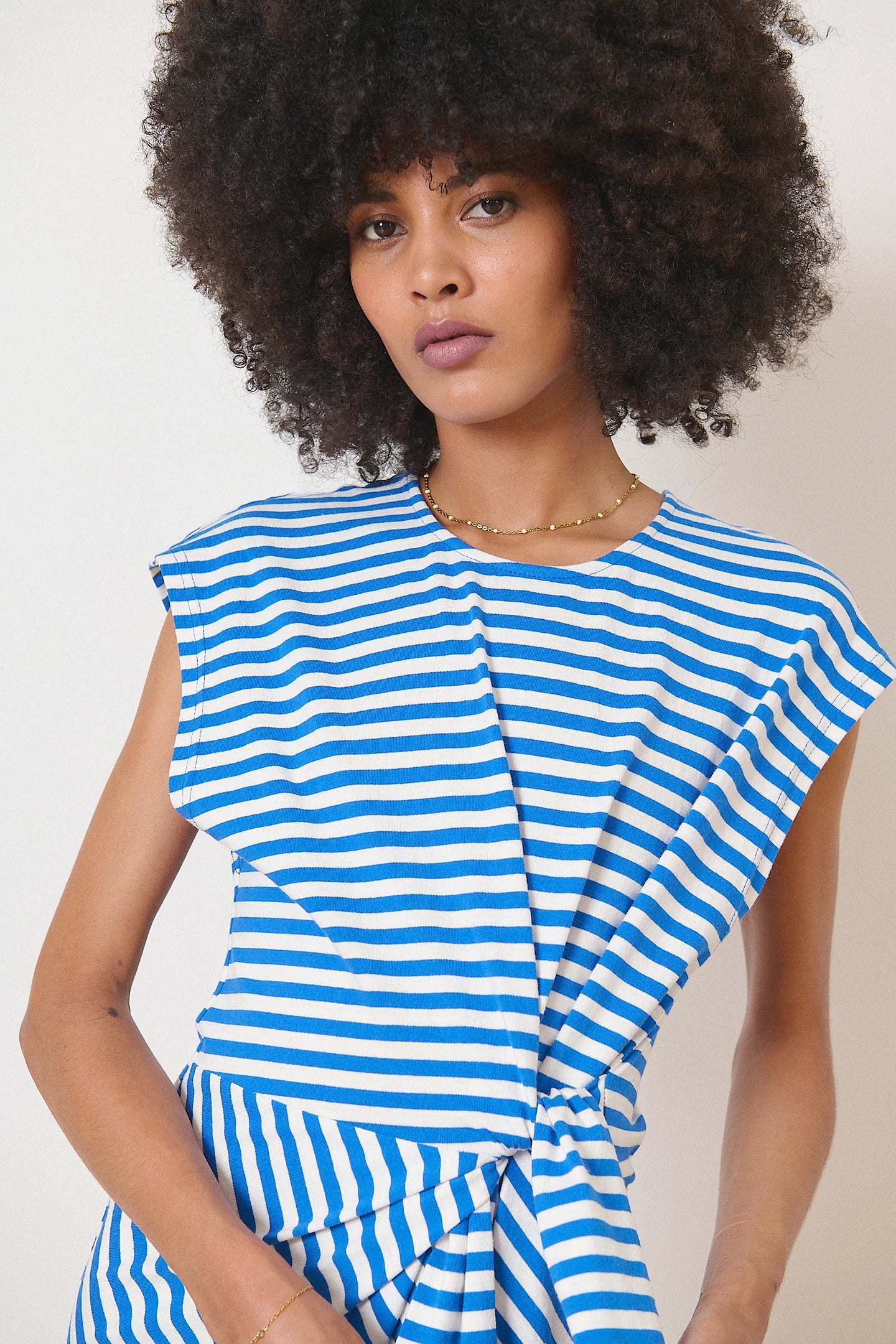 Robe VALENE rayée bleue