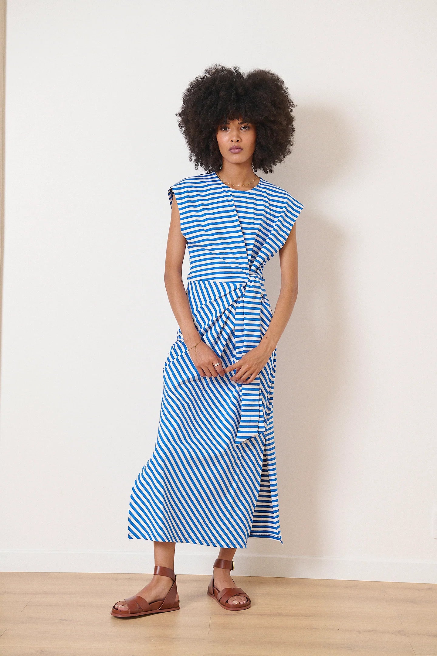 Robe VALENE rayée bleue