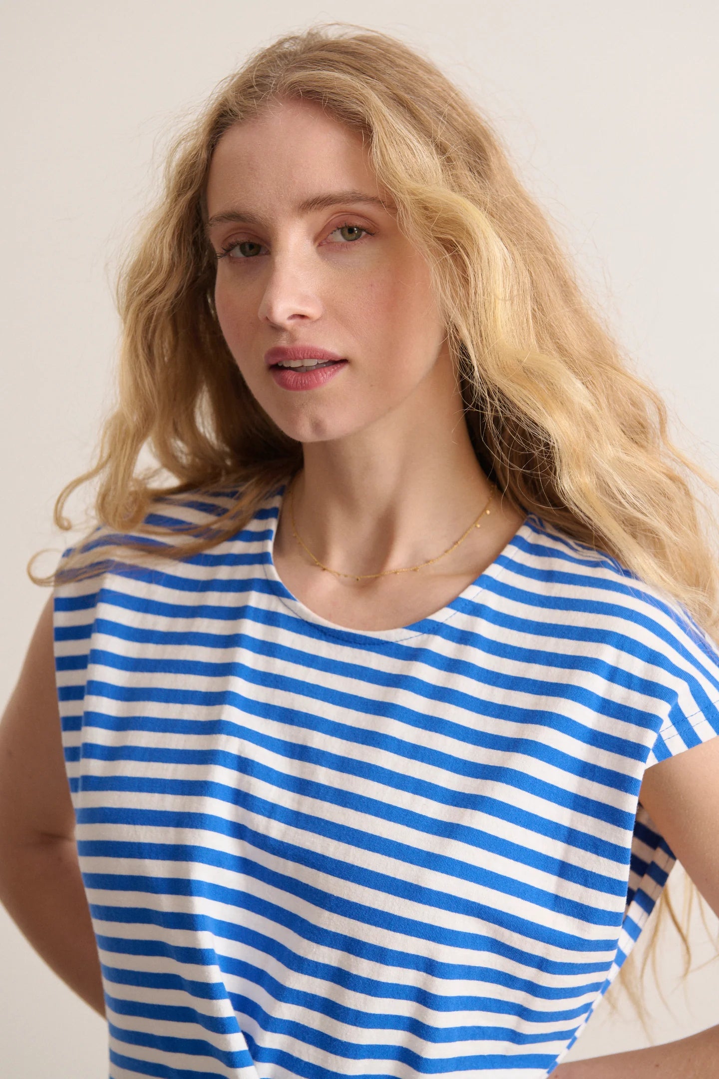 Robe VALENE rayée bleue
