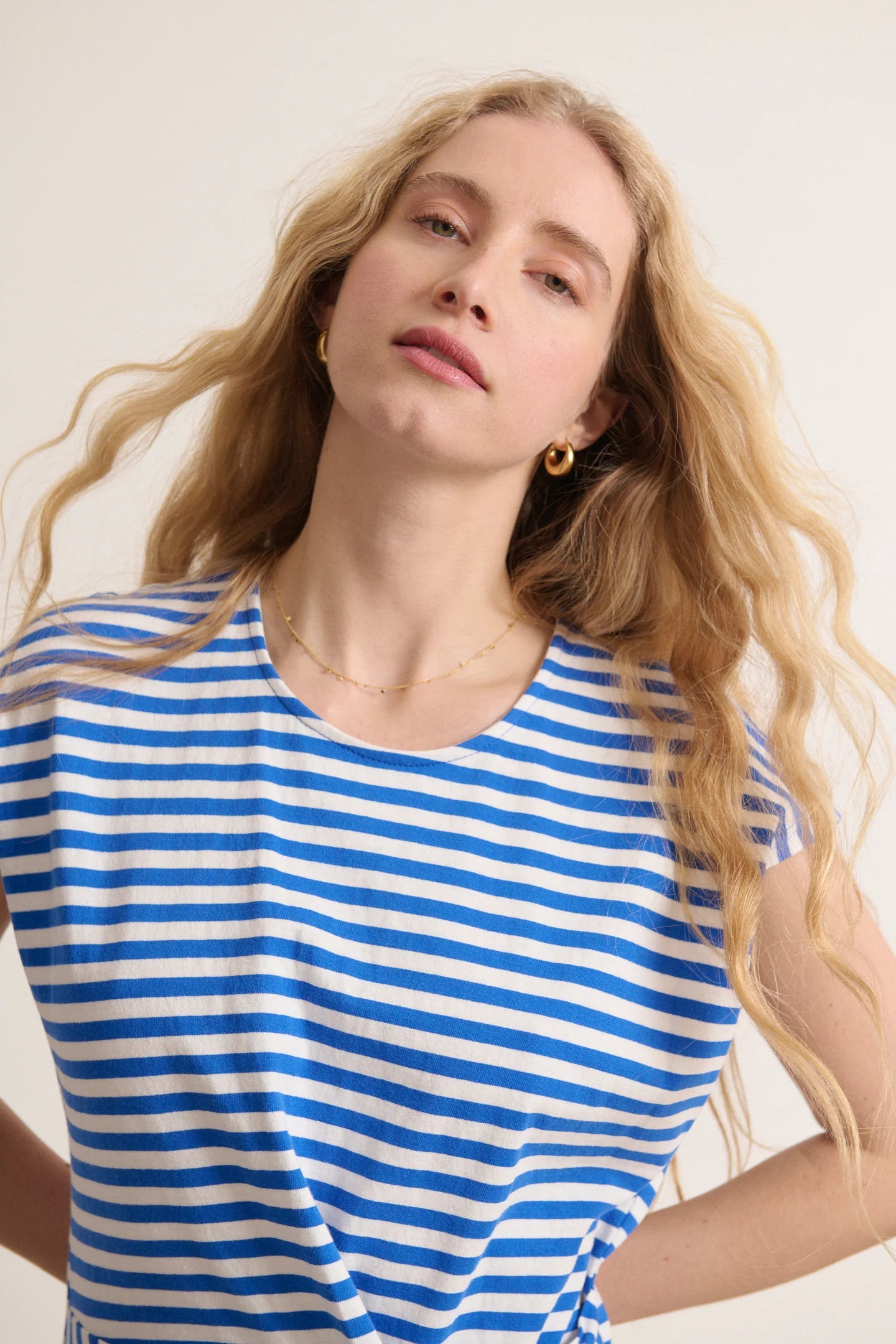 Robe VALENE rayée bleue