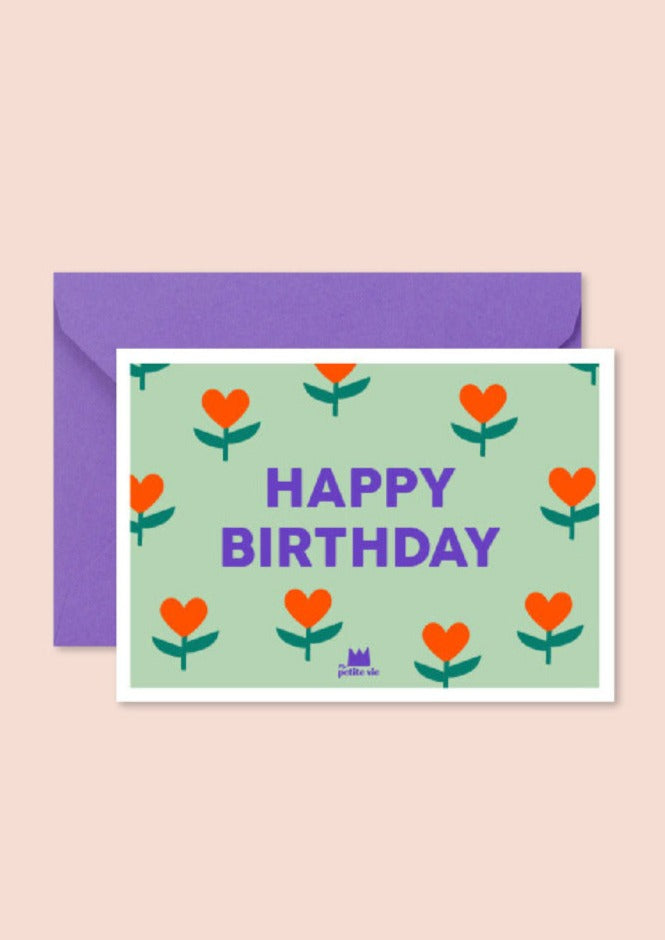 Carte postale HAPPY BIRTHDAY petits coeurs