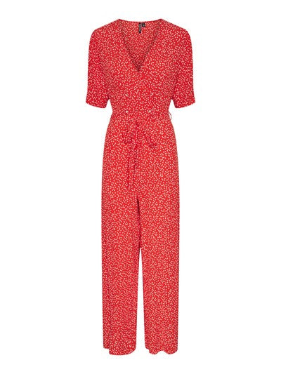 Combinaison SUI rouge pois blancs