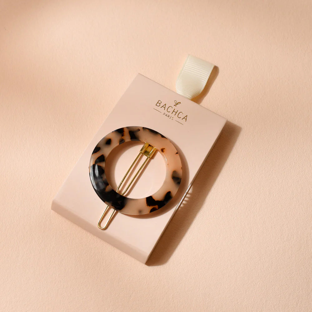 Barrette ronde écaille