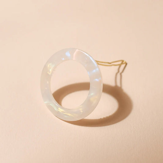 Barrette ronde Nacre