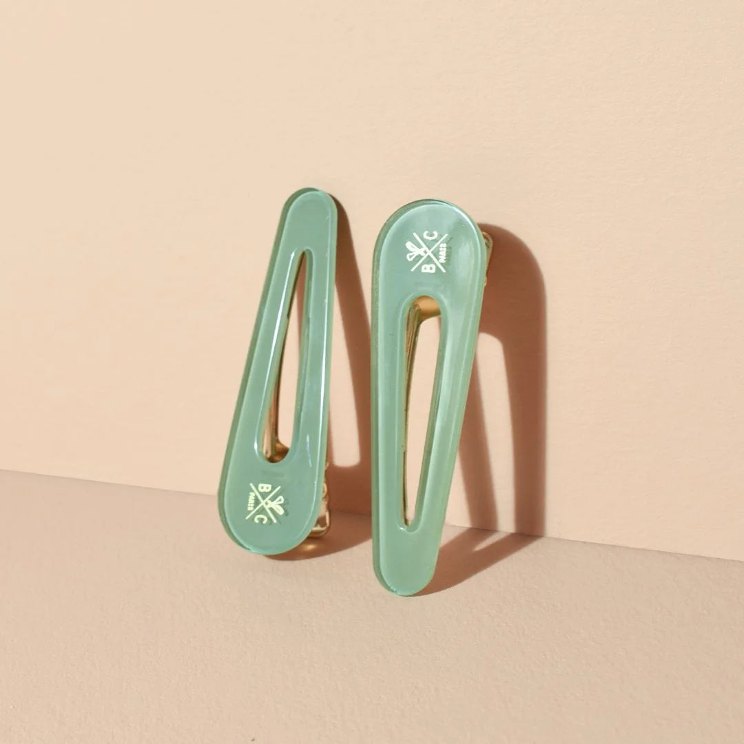 Duo de barrettes vert d'eau