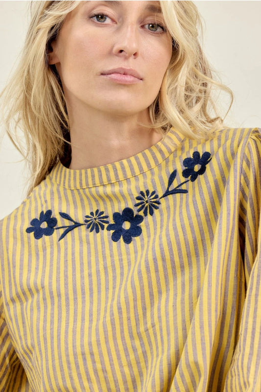 Blouse BIVLA rayé jaune/parme