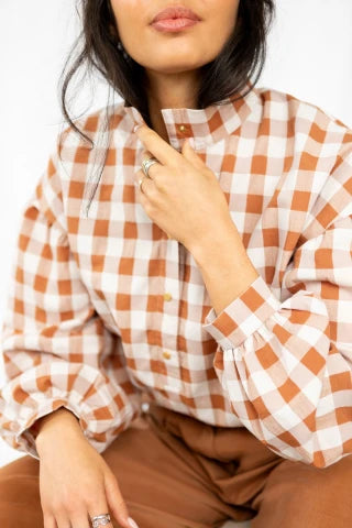 Blouse VIDYA carreaux caramel
