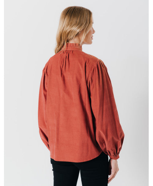 Chemisier AMÉLIA velours terracotta