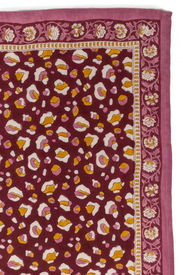 Foulard ROSA léopard bordeaux