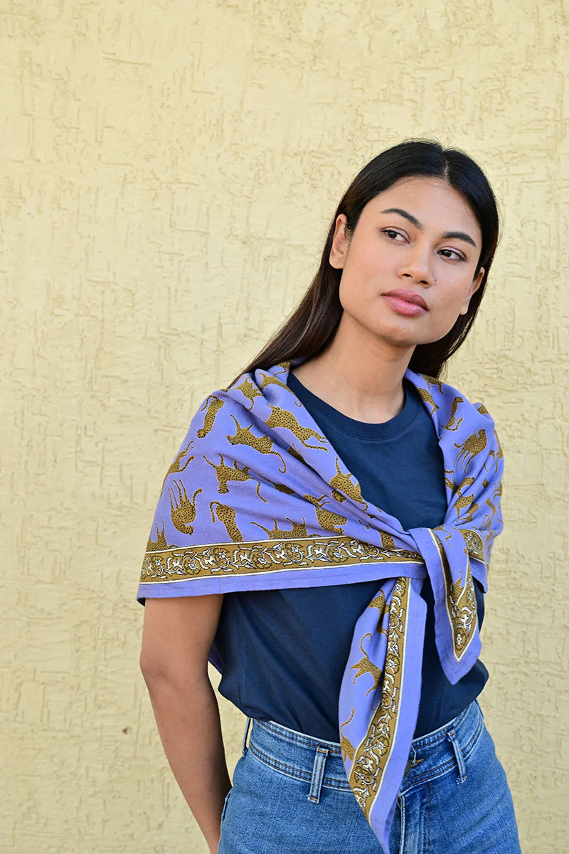 Foulard FAUVE bleu horizon