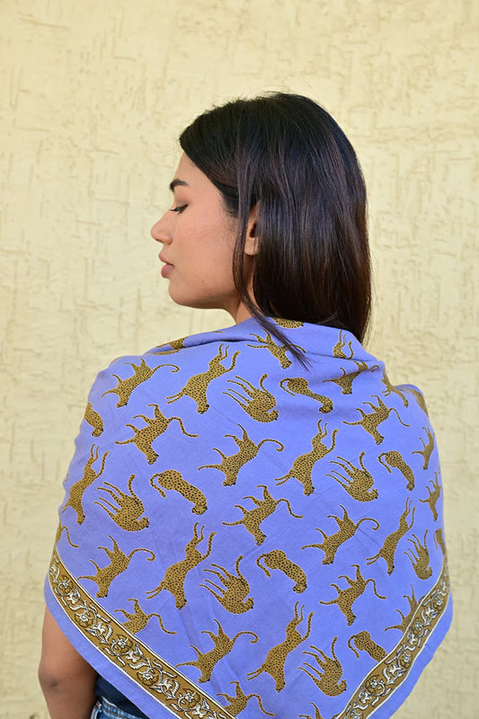 Foulard FAUVE bleu horizon