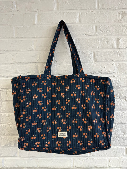 Cabas EMILE fleurs marine