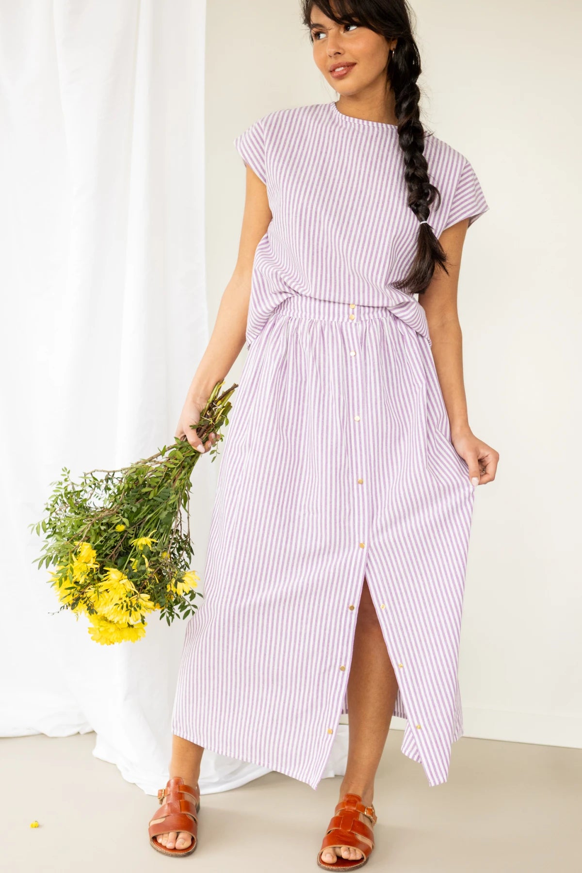 Jupe NEELI rayée violette