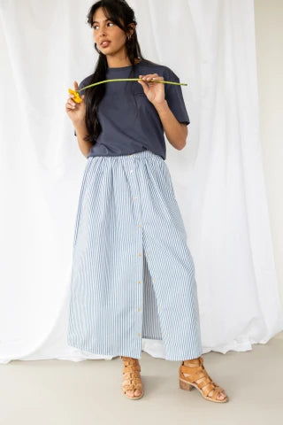 Jupe NEELI rayée céladon