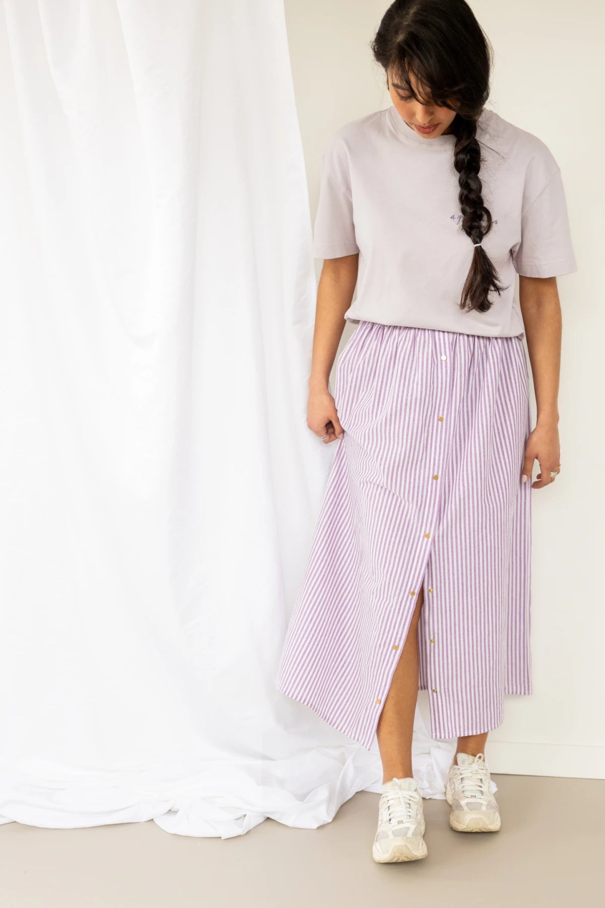 Jupe NEELI rayée violette